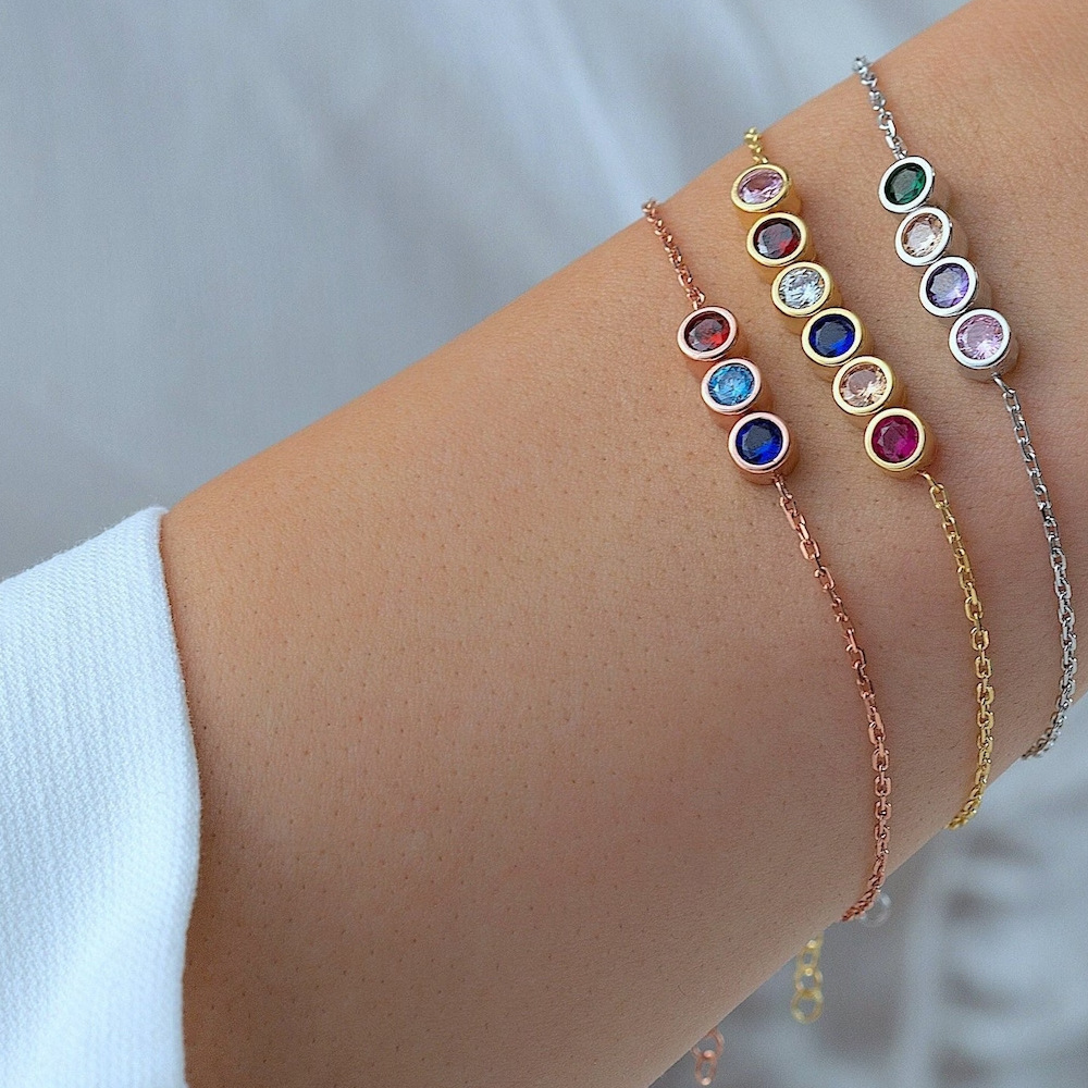 Stainless steel birthstone bracelet or necklace