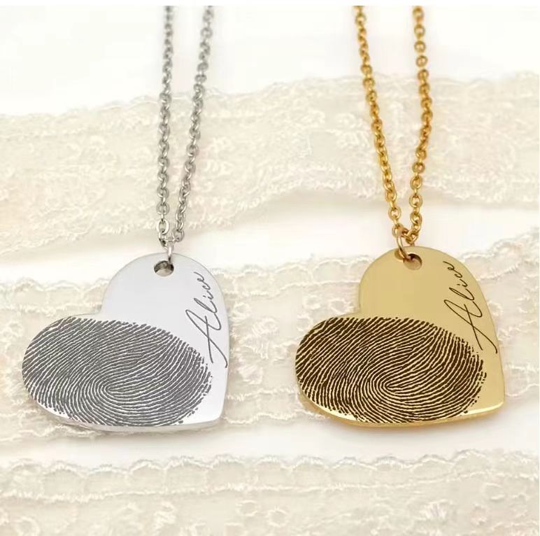 Personalized Heart Fingerprint Necklace