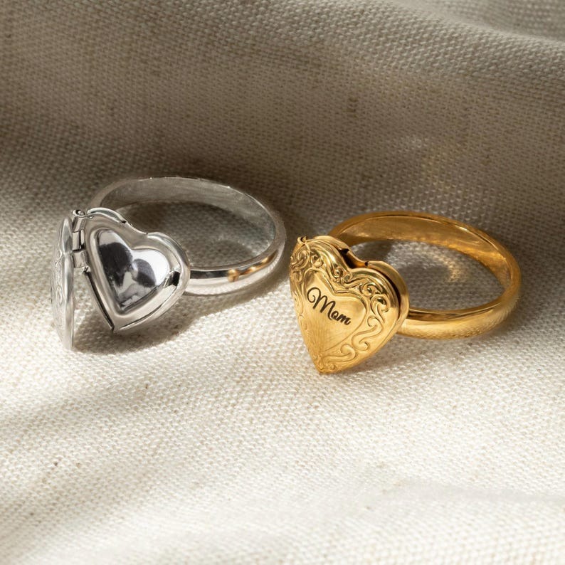 Double-Layered Heart Engraved Ring