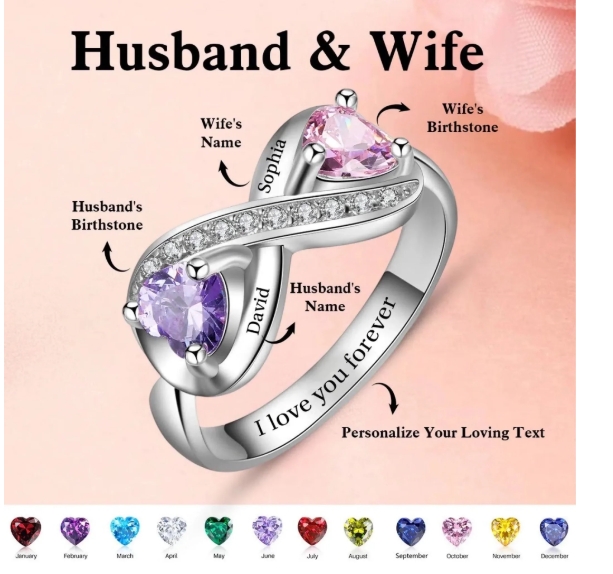 Personlized birthstone ring