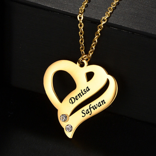 Customized Engraving Name Heart Necklace