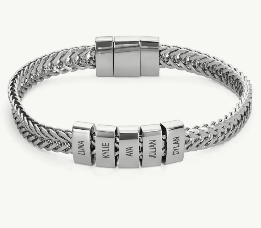 Stainless steel double woven chain bracelet