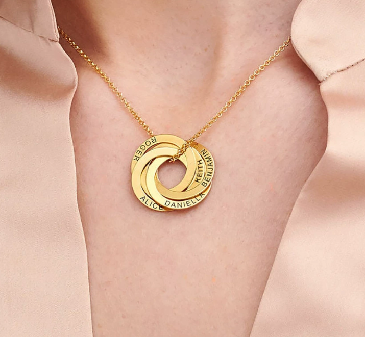 Personalized Name Ring Necklace
