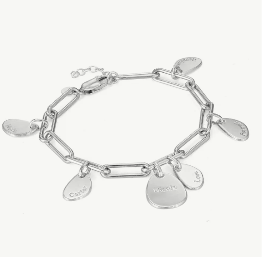  Stainless Steel Round Plate Clip Bracelet