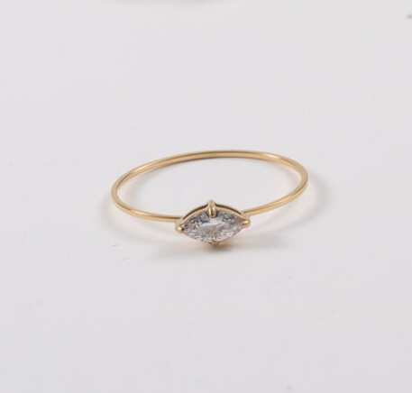 Shaped zircon ring