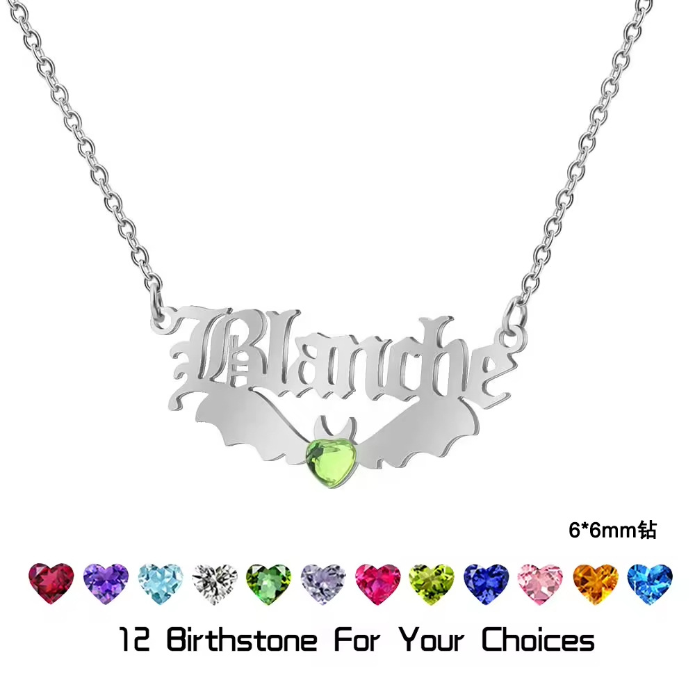Personalized Name Halloween Necklace - 18K Gold Plated Pendant
