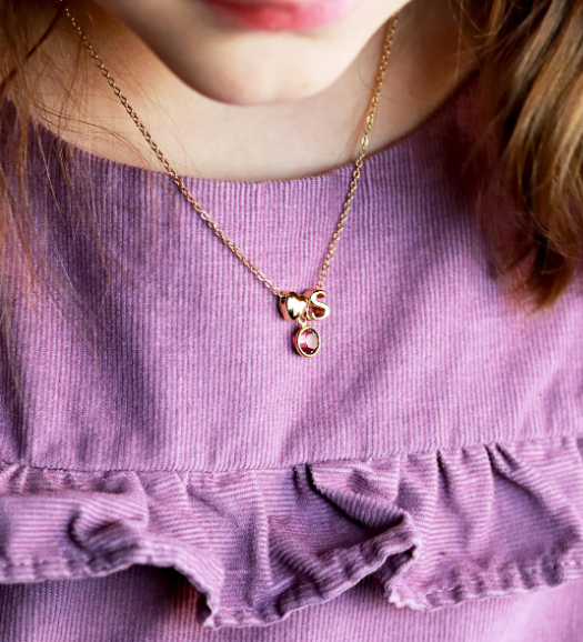 Birthstone, Initial, and Shape Necklace