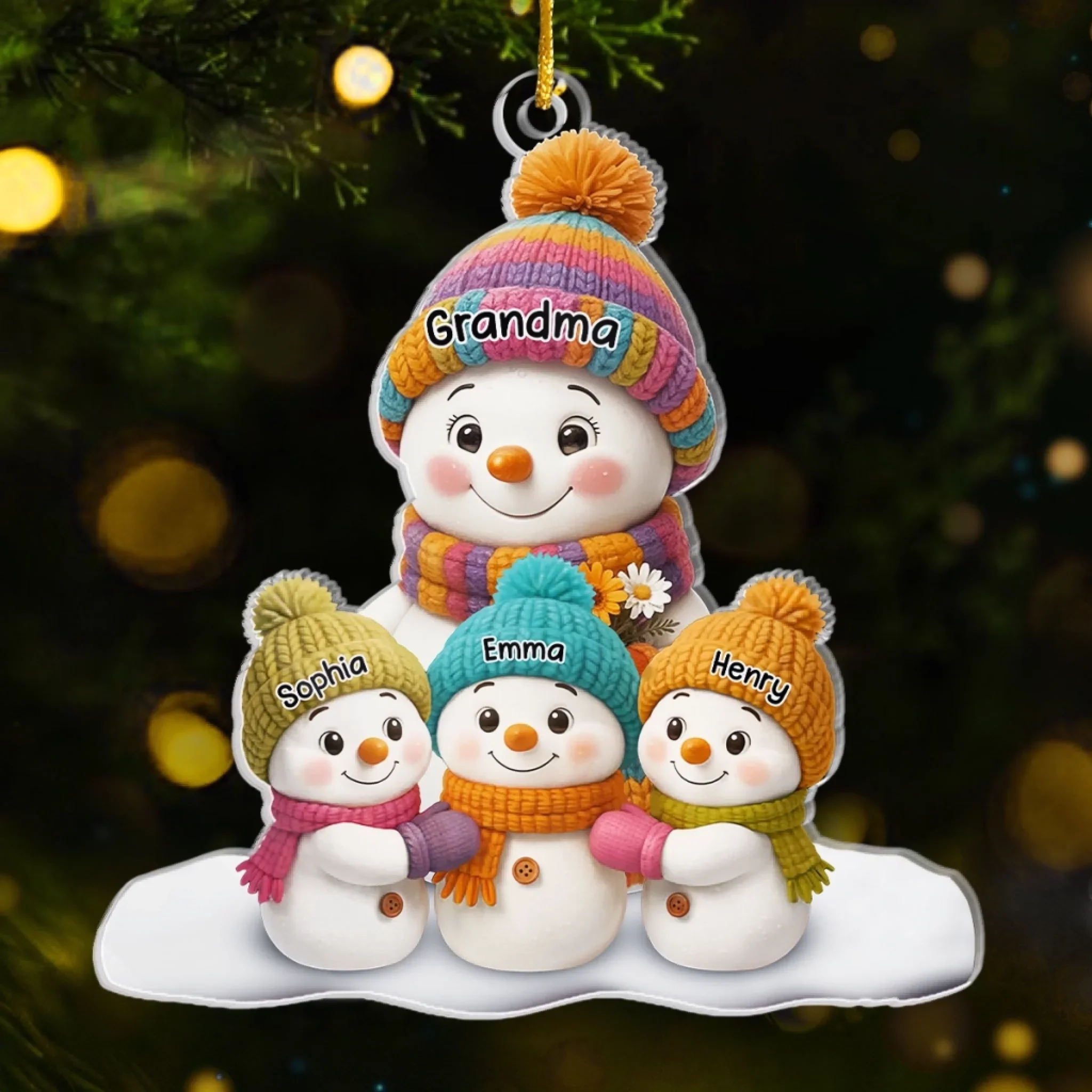 Custom Snowman Acrylic Ornament