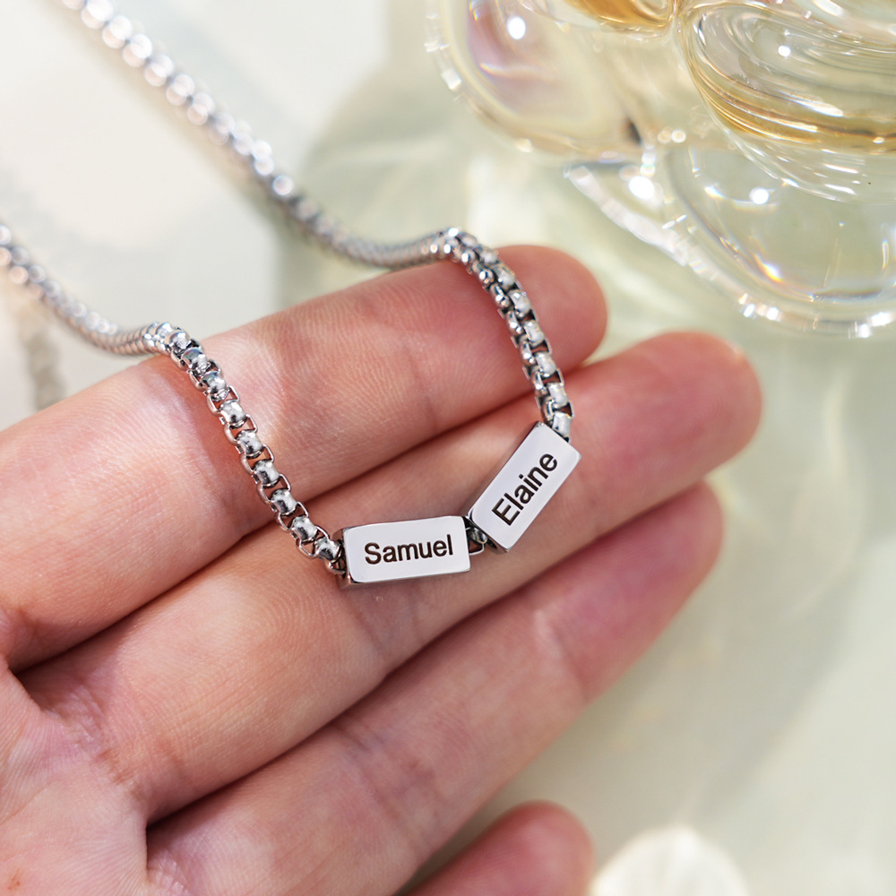 Custom Engraved Mens Stainless Steel Necklace
