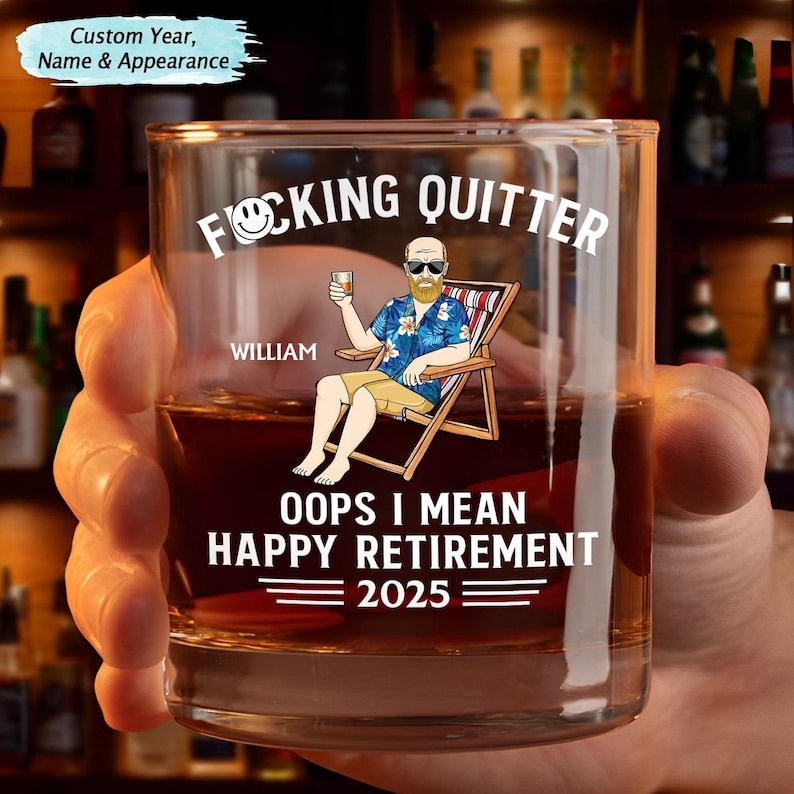 Personalized Whiskey Glass - Custom Transparent Glass Cup