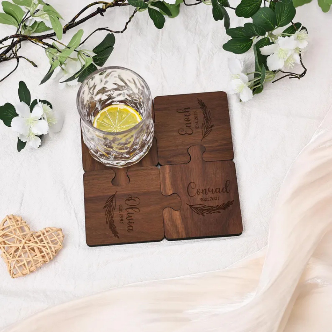 Custom Engraved Wooden Coasters
