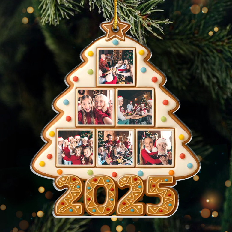 Personalized Photo Family Tree Christmas Ornament - Custom Photo Acrylic Ornament