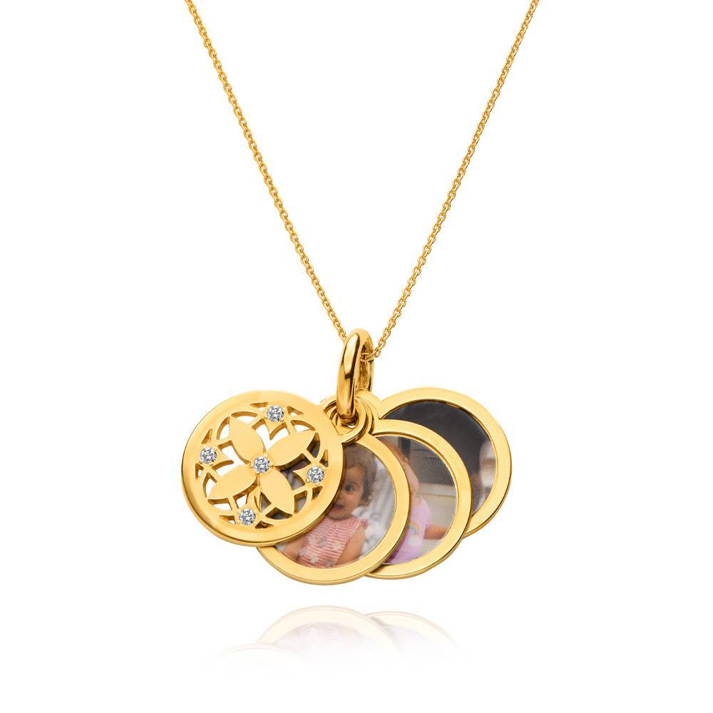 Personalized Photo Locket Necklace with Cubic Zirconia