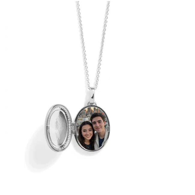 Personalized Oval Locket Necklace