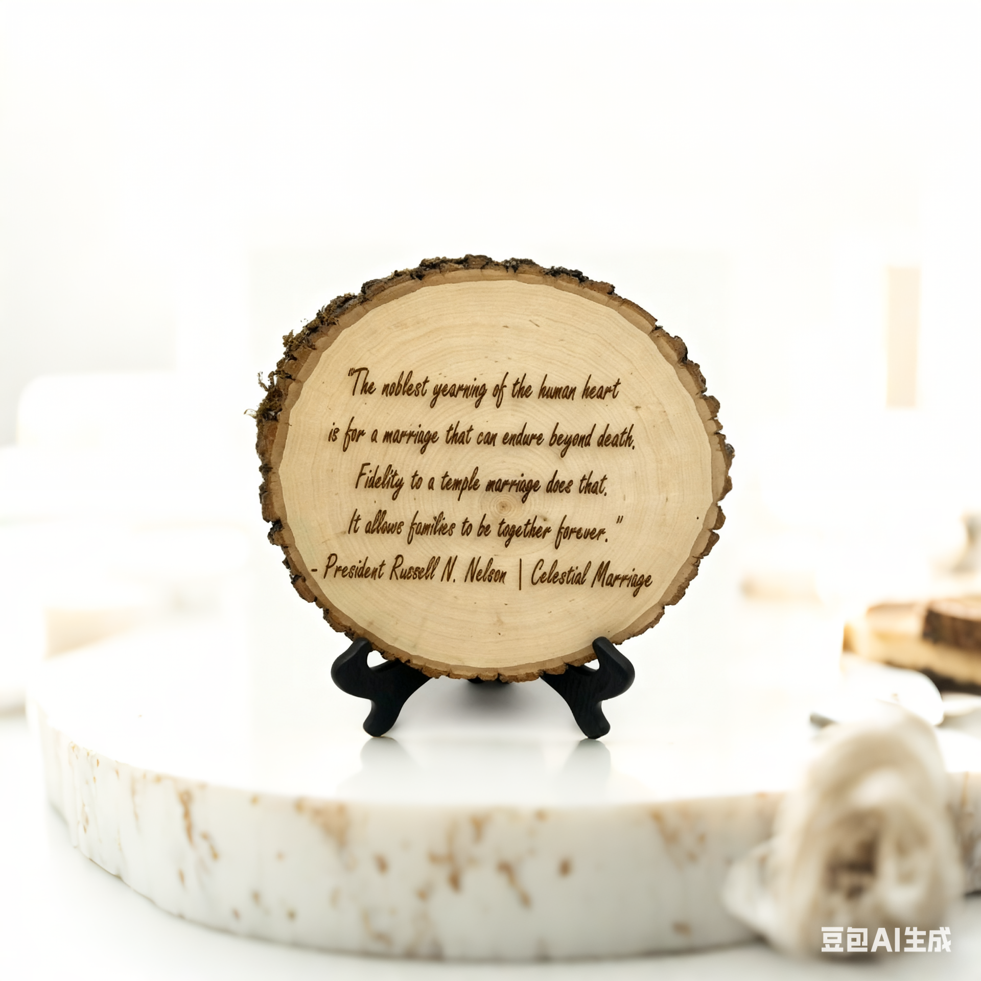 Personalized wood grain photo ornaments