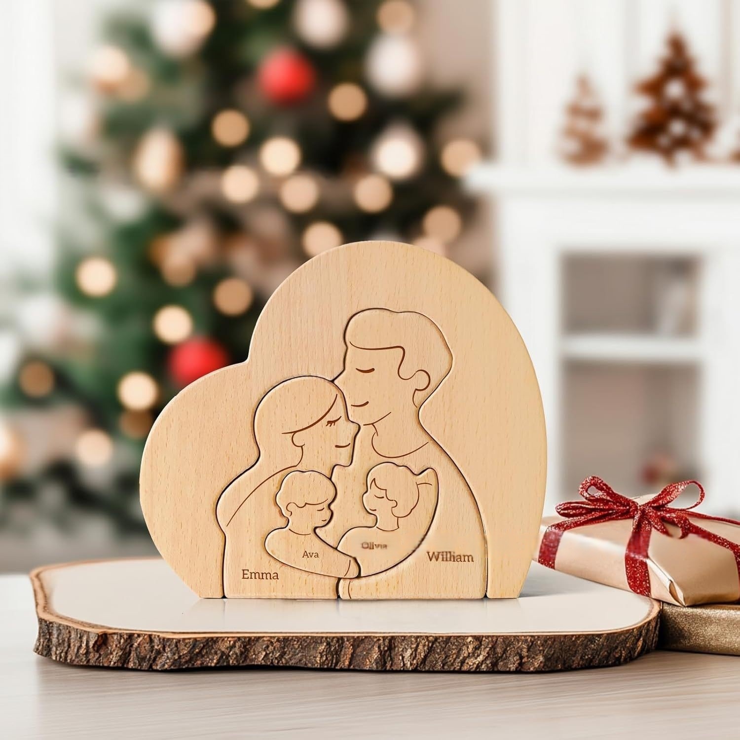 Personalized Wooden Family Puzzle Decor