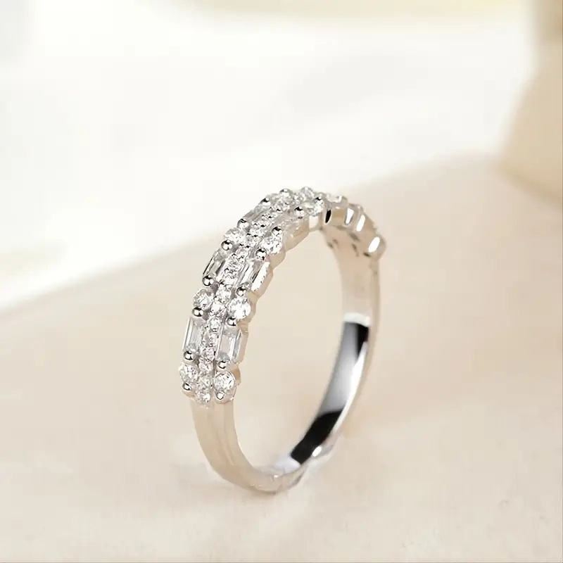 Trendy multi-layered cubic zirconia ring