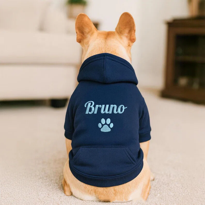 Personalized Dog Hoodie - Custom Embroidered Pet Sweatshirt 