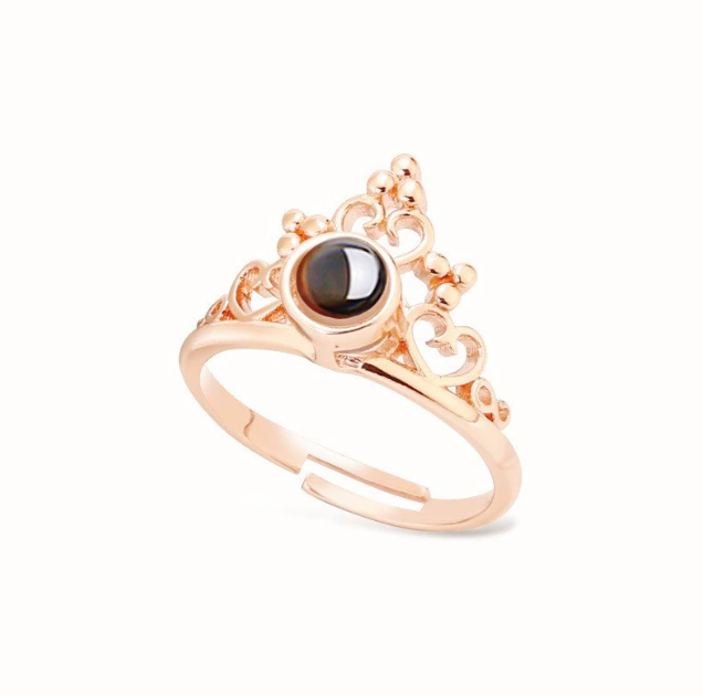 Custom crown heart projection ring