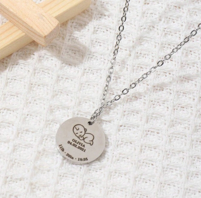 Customized Engraved Coin Necklace