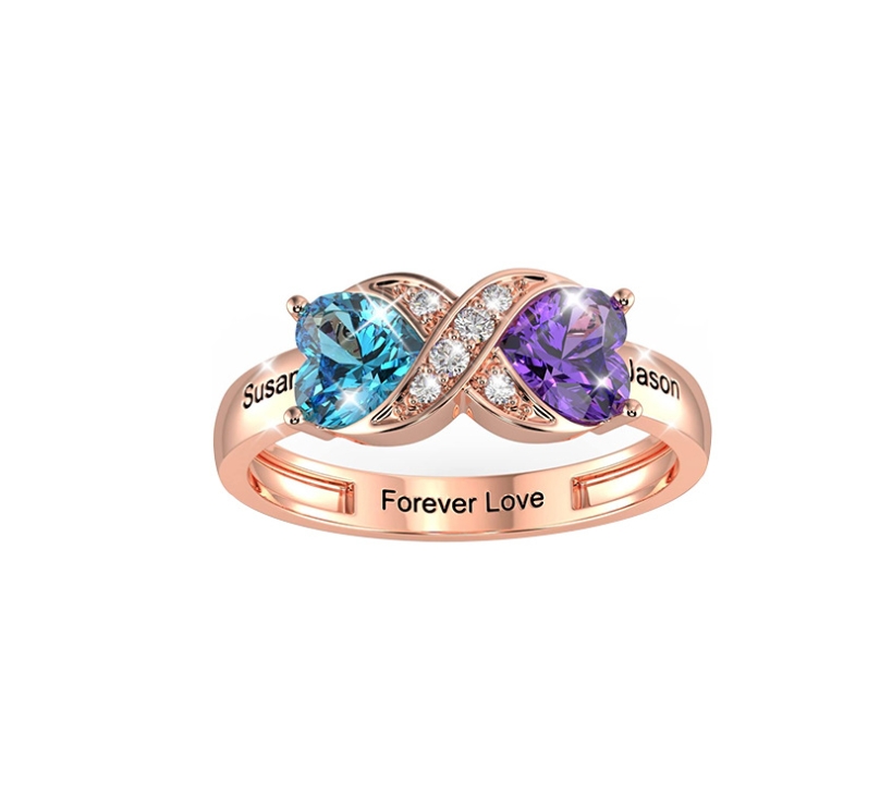 Personalized Birthstone & Name Infinity Promise Ring