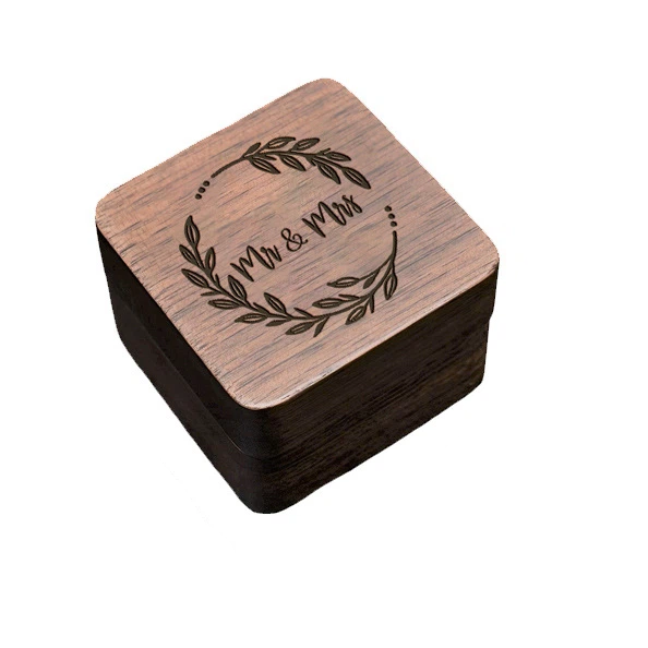 Custom Engraved Walnut Ring Box