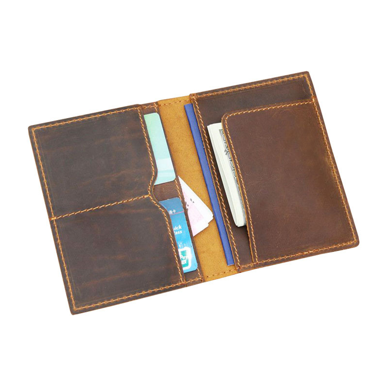 Custom Engraved Crazy Horse Leather Passport Cover A