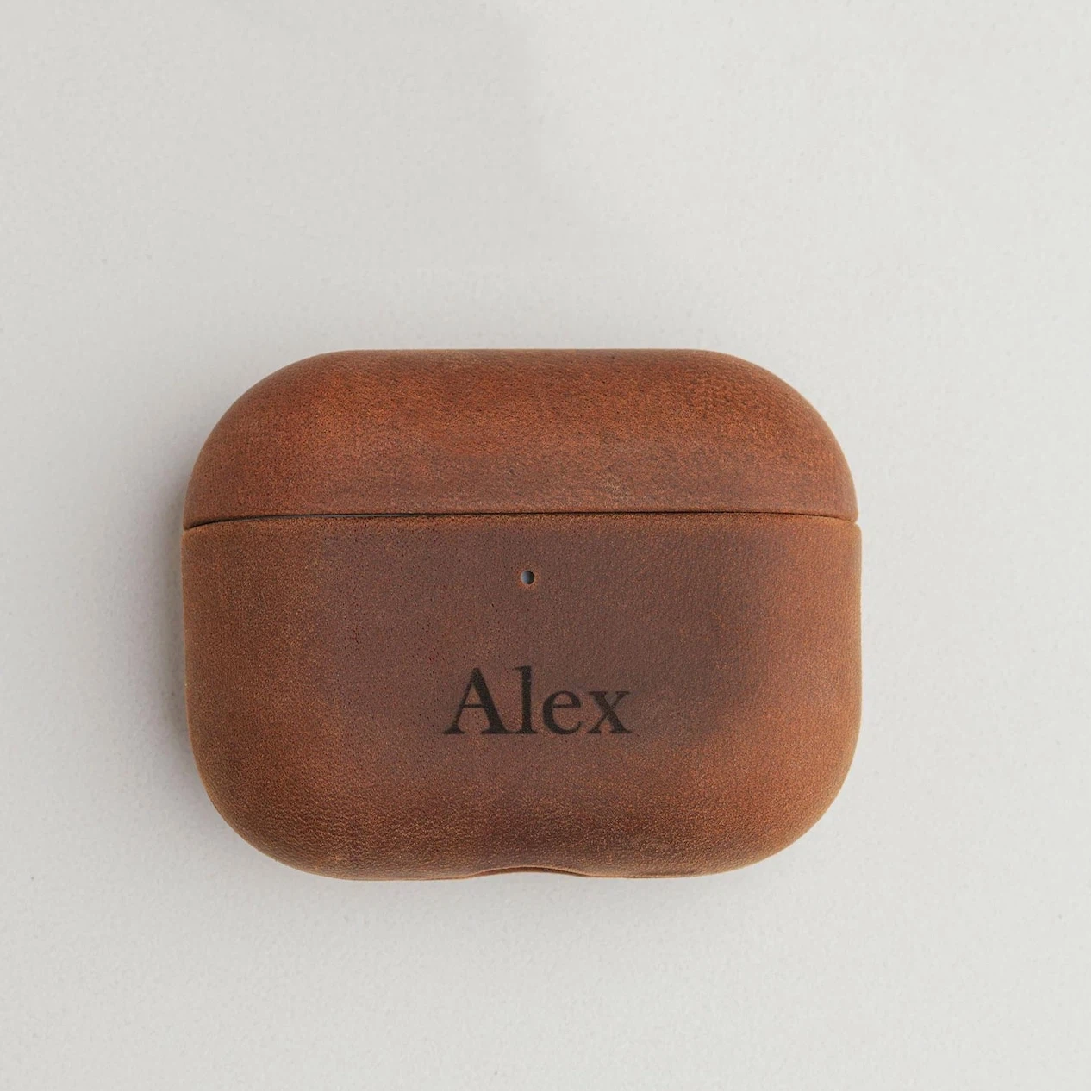 Custom Engraved Oil-waxed Pull-up Leather Airpods Case