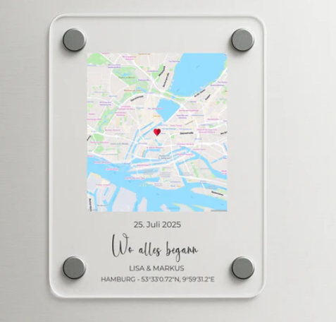Custom map acrylic magnet