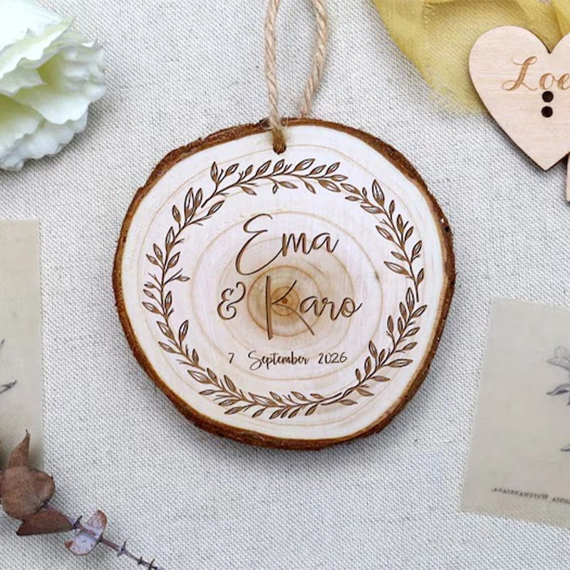 Personalized Wooden Wedding Decor Tags