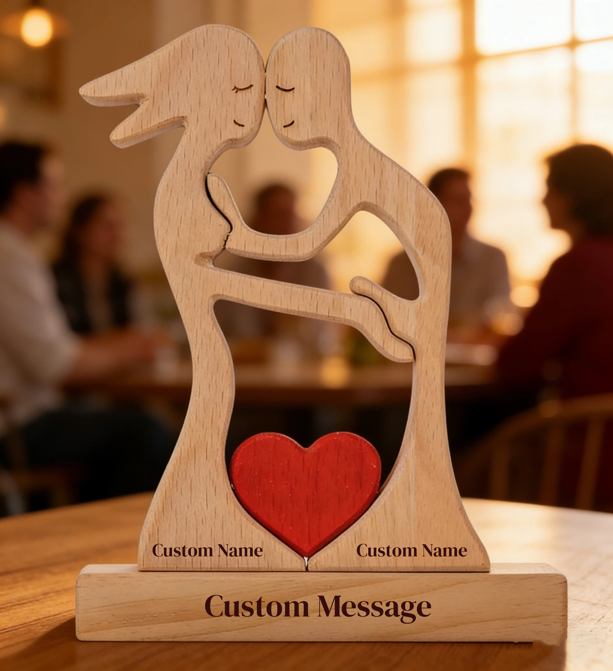 Personalized Wooden Couple Funny Sculpture