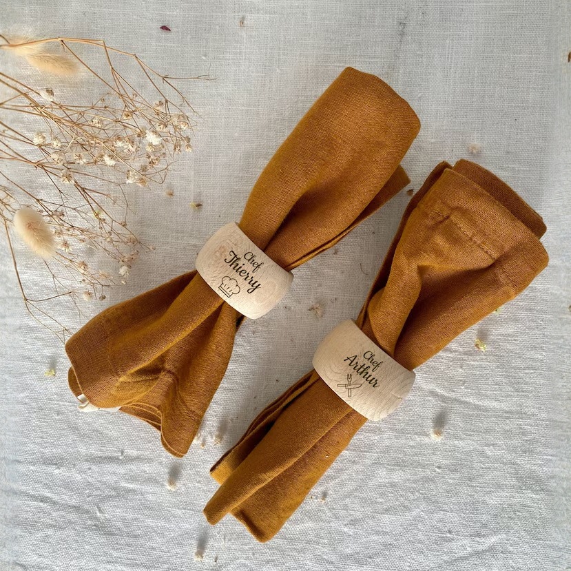 Personalized Engraved Schima Wood Napkin Rings