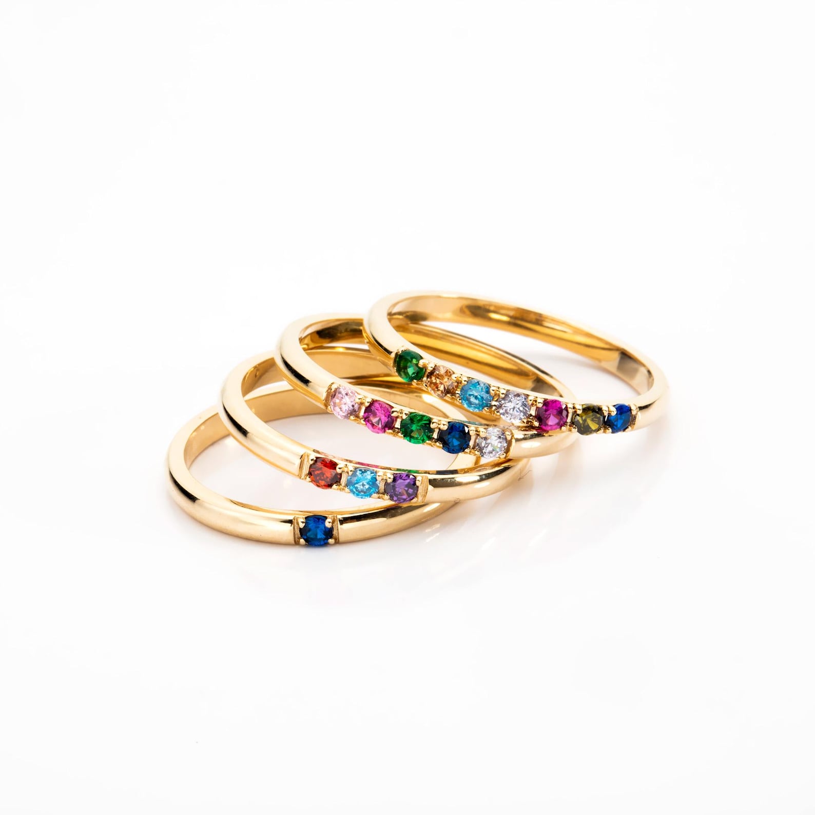 Personalized Minimalist Family Birthstone Ring
