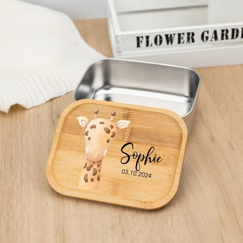 Custom Animals Lunch Box, Stainless Steel Bamboo Box