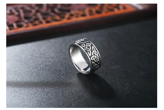 Retro punk rock titanium steel ring