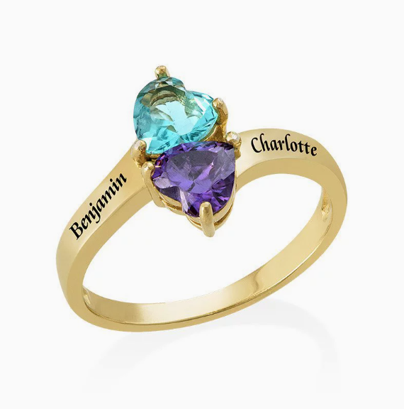 Customized Birthstone Name Ring