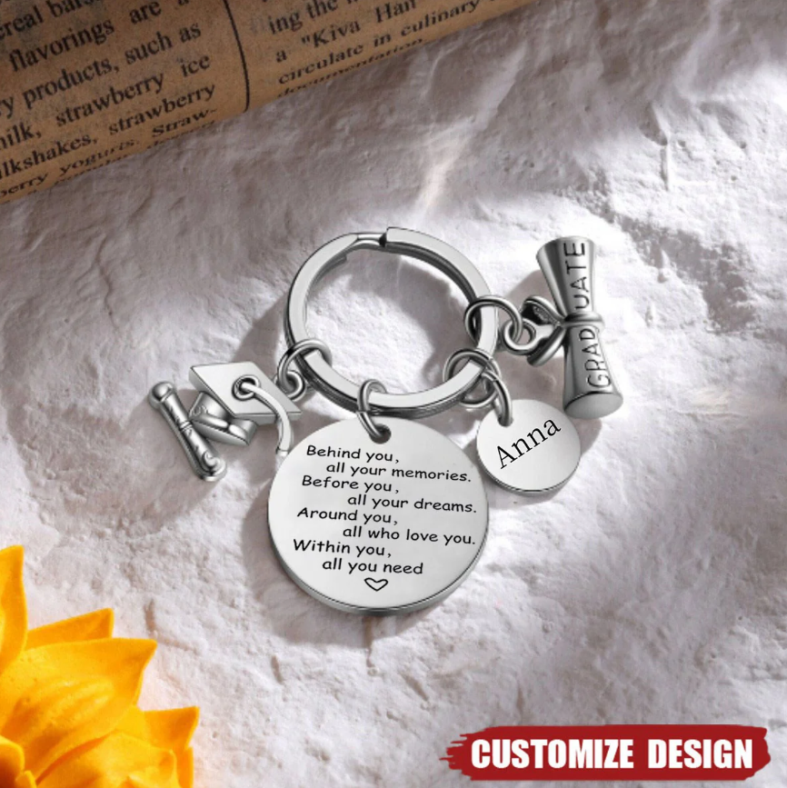 Personalized graduation keychain