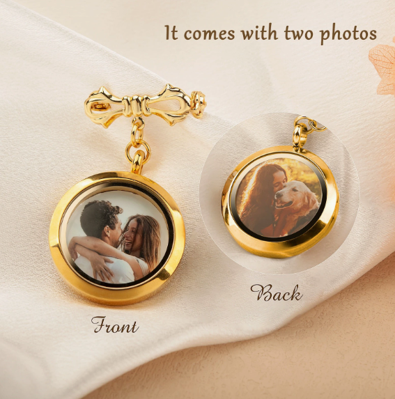 Custom Wedding Photo Lapel Pin Wedding Memory Photo Brooch Groomsmen Bridal Bouquet Picture Charm Bridal Memory Charm Memorial Photo Pendant