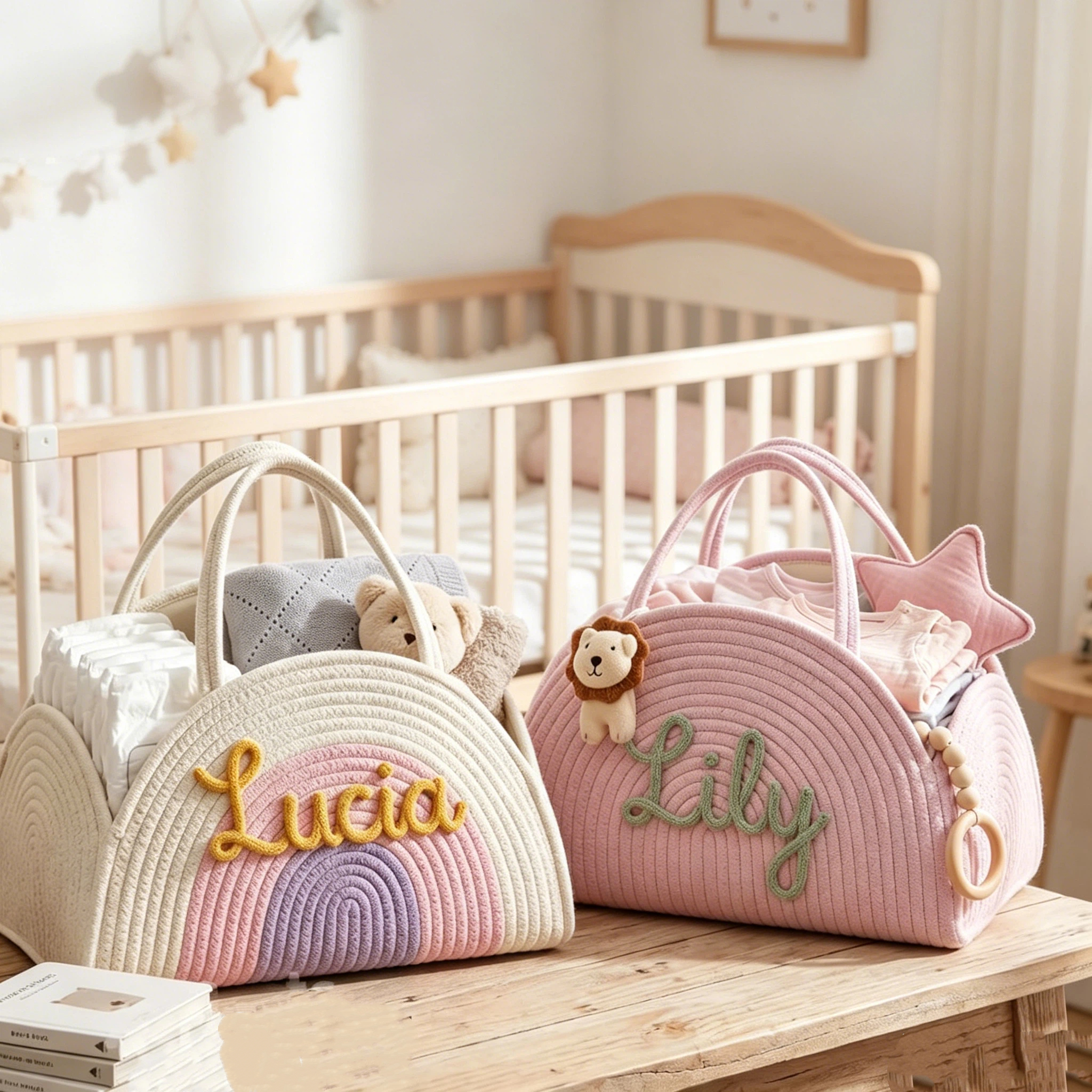 Personalized Baby Basket - Rainbow Caddy