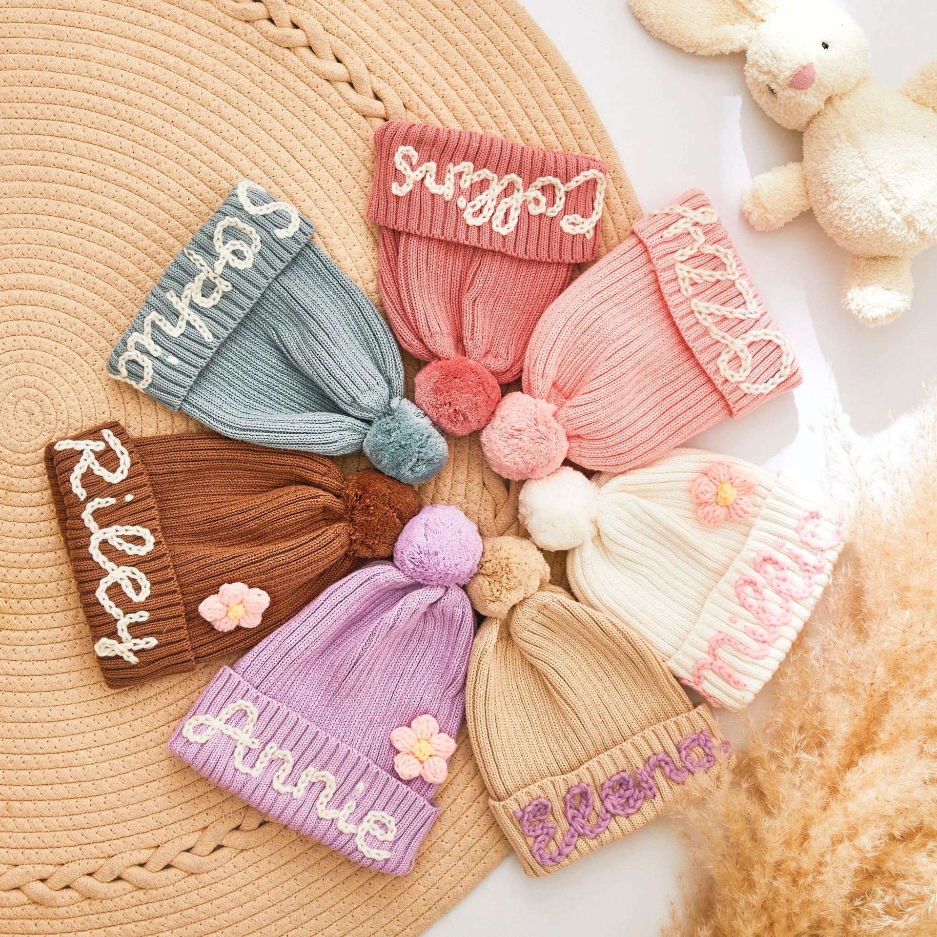 Personalized Embroidered Baby Knit Beanie