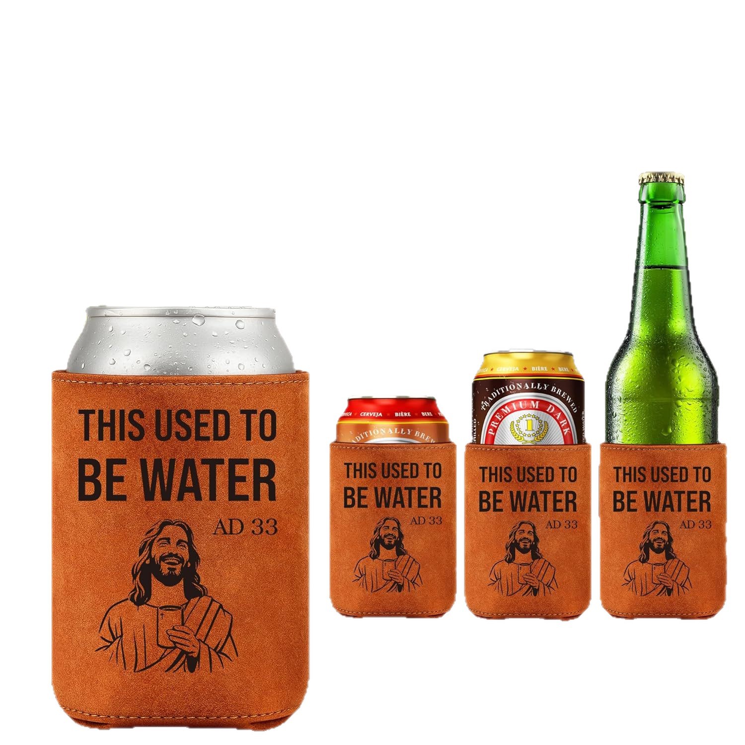 Personalized Leather Can Cooler