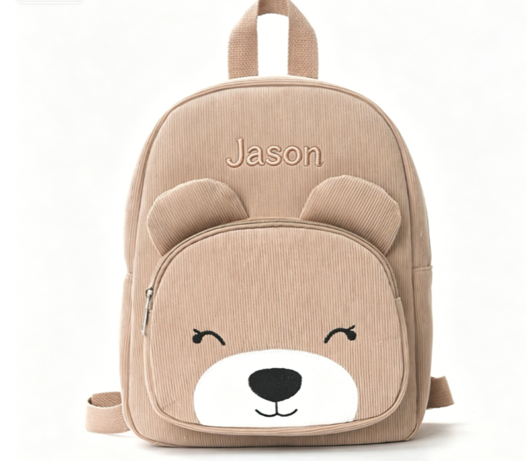 Embroidered bear backpack