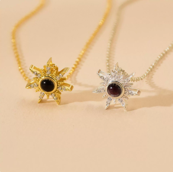 Sunflower Photo Projection Necklace