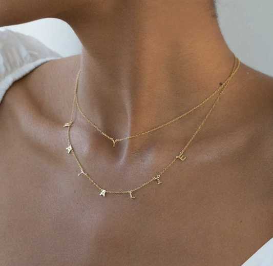 Mia Initial Necklace – Gold-plated Sterling Silver