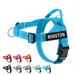 Personalized Adjustable Non-Slip Dog Harness with Reflective Triangular Design