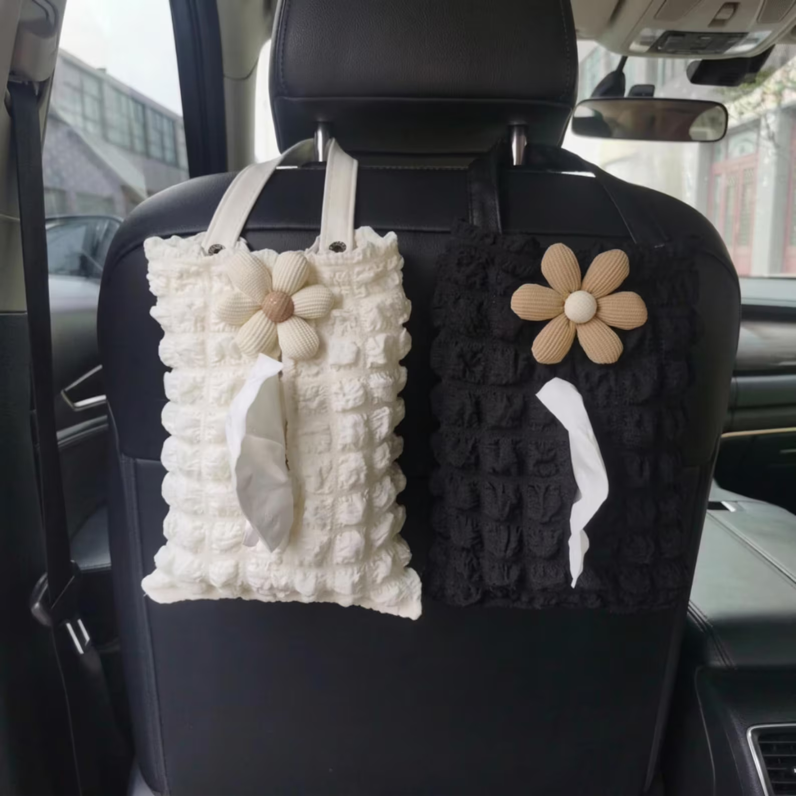 Hanging tissue box holder