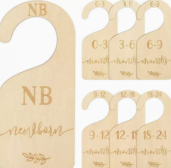 Bow Baby Closet Dividers, Wood Clothes Size Markers, Wooden Baby Closet Organizers