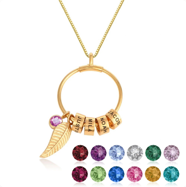 Circular bead stainless steel name necklace