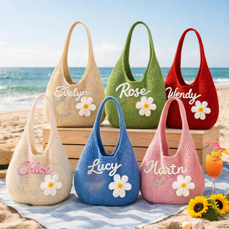 Custom Embroidered Beach Tote Bag