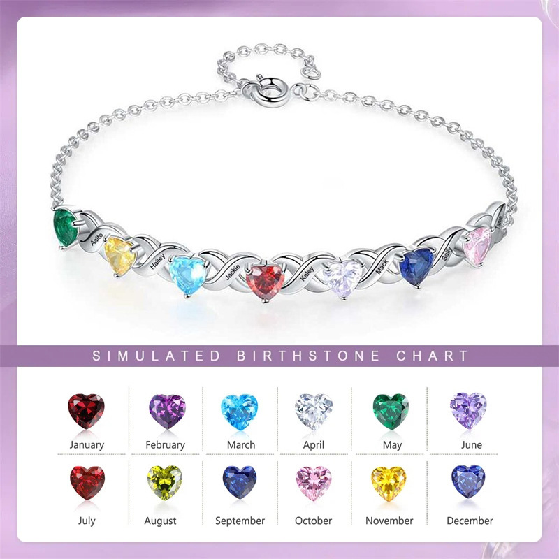 Infinite Love birthstone name bracelet